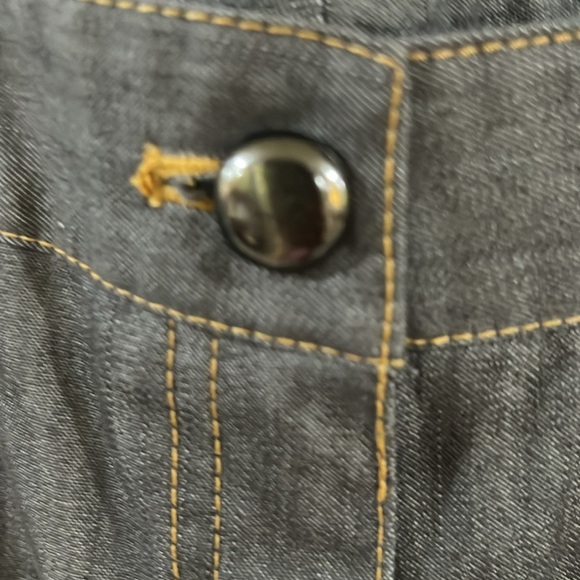 New Directionn Size 8 Capris Pants Dark Faux Denim Gray - Picture 8 of 12